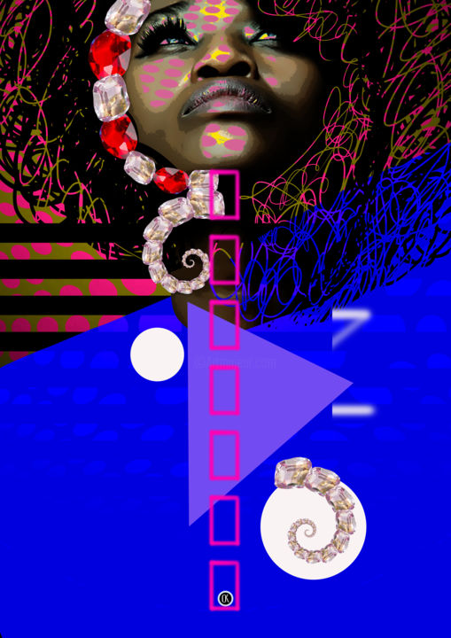 Digitale Kunst getiteld "Illustration, colla…" door Oxana Kolyagina, Origineel Kunstwerk, Digitaal Schilderwerk