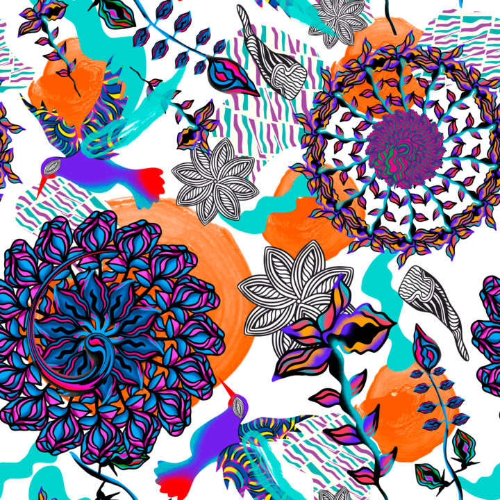 Arte digital titulada "pattern №535" por Oxana Kolyagina, Obra de arte original, Collages