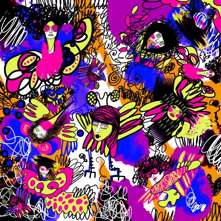 Digitale Kunst getiteld "graphic illustration" door Oxana Kolyagina, Origineel Kunstwerk, 2D Digital Work