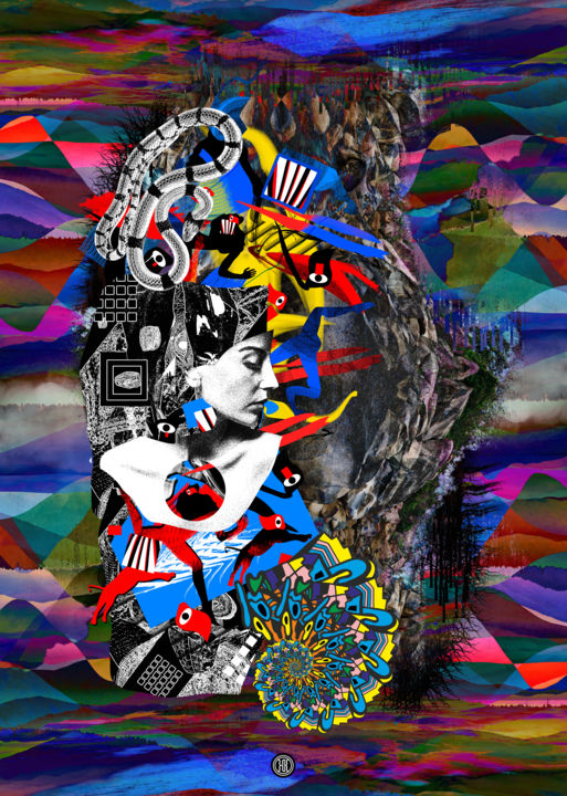 Digital Arts titled "№8" by Oxana Kolyagina, Original Artwork, Collages