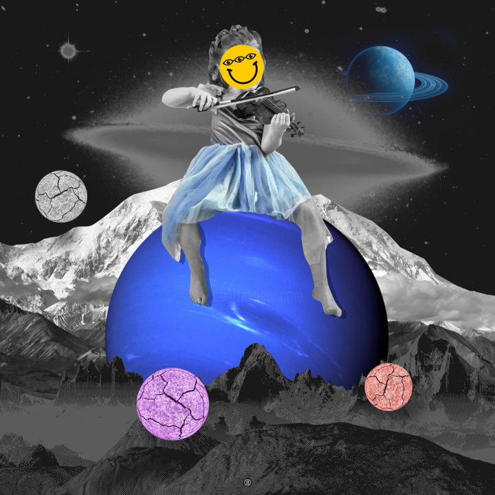 「planetary Muse」というタイトルのデジタルアーツ Oxana Kolyaginaによって, オリジナルのアートワーク, コラージュ