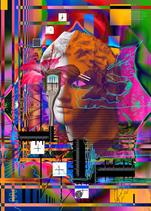 Digital Arts με τίτλο "collage" από Oxana Kolyagina, Αυθεντικά έργα τέχνης, Κολάζ