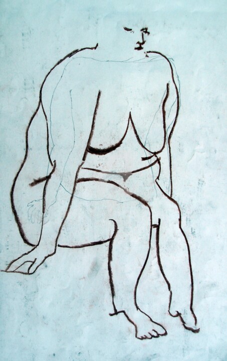 "Seated Female Figure" başlıklı Resim Ozan Adam tarafından, Orijinal sanat
