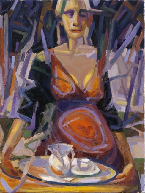 Pittura intitolato "colazione del matti…" da Vincenzo Sensibile, Opera d'arte originale, Olio