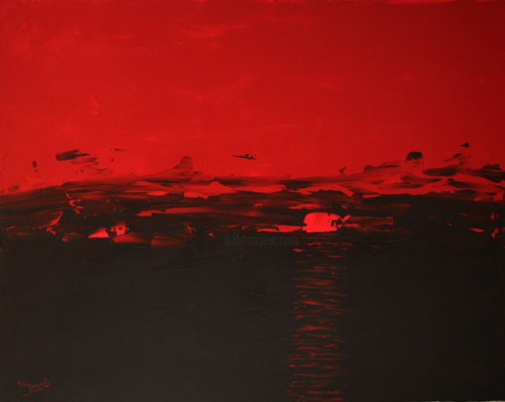 Peinture intitulée "32-couche-de-soleil…" par Pat Berard, Œuvre d'art originale, Acrylique
