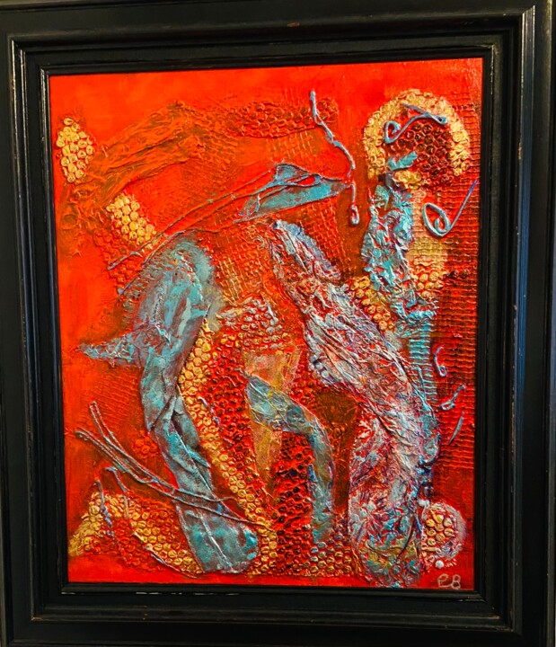 Painting titled "Jazz" by Patricia Bonnet, Original Artwork, Acrylic Mounted on Wood Stretcher frame