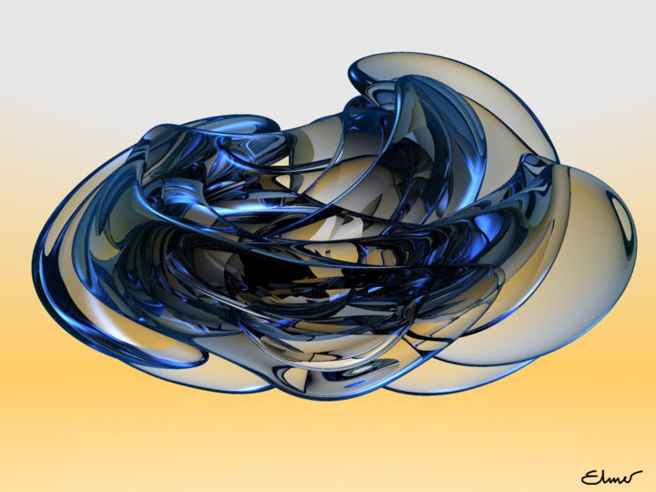 Цифровое искусство под названием "seven-twisted-spher…" - Patrice Elmer, Подлинное произведение искусства, 3D моделирование