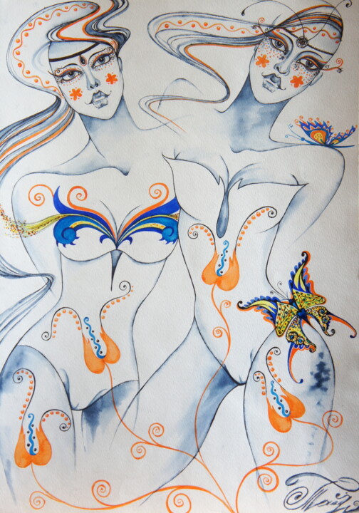 "The Dance of Univer…" başlıklı Tablo Iryna Tatur tarafından, Orijinal sanat, Suluboya