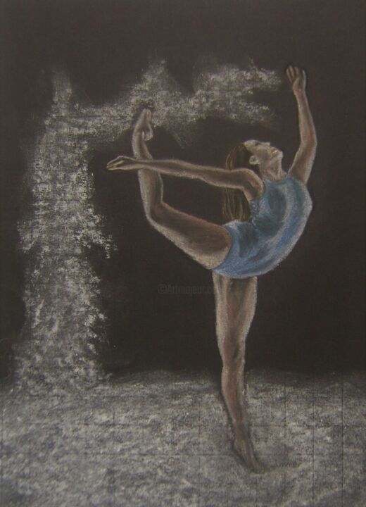 Dessin intitulée "Mouvement 4 - Illus…" par P. Le Sommer, Œuvre d'art originale, Pastel