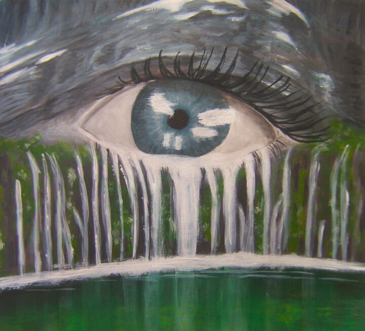 "Cascade de larmes" başlıklı Tablo P. Le Sommer tarafından, Orijinal sanat, Akrilik