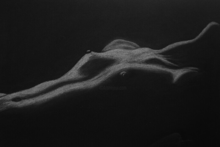 Σχέδιο με τίτλο "Naked" από P. Le Sommer, Αυθεντικά έργα τέχνης, Παστέλ