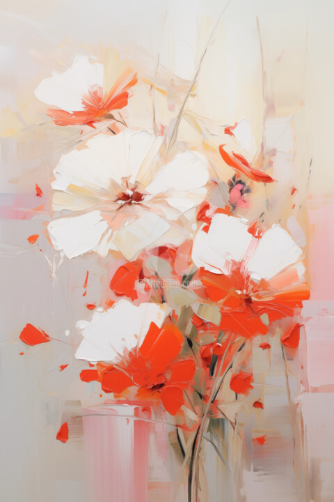 Digital Arts titled "Flowers91" by P. Lee, Original Artwork, Digital Painting