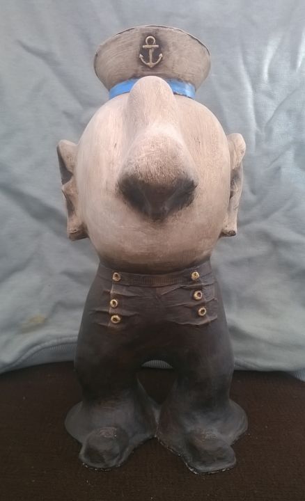 Sculpture titled "Captain" by Aleksandr Shved, Original Art, Paper maché
