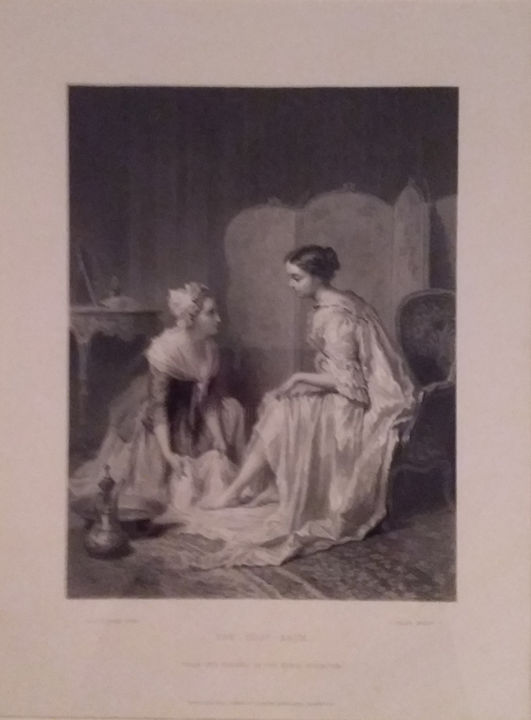 Incisioni, stampe intitolato "The foot bath" da P. Pellèe, Opera d'arte originale