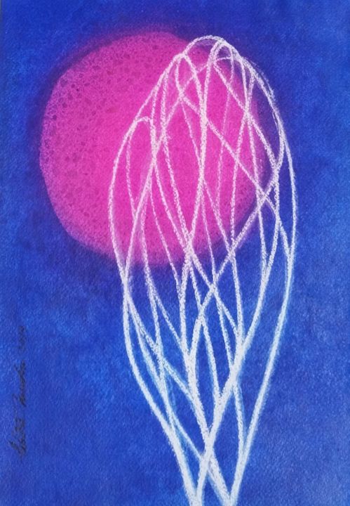 Painting titled "Bella drowns" by Pabitra Kundu, Original Art, Tempera