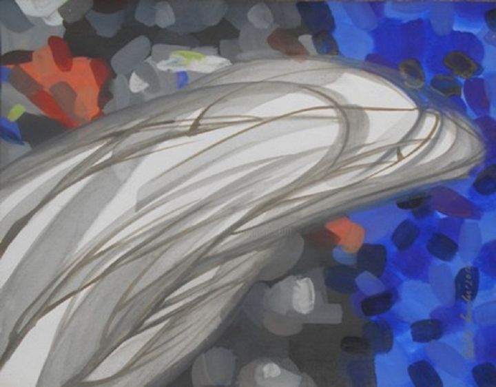 Картина под названием "Gusty wind" - Pabitra Kundu, Подлинное произведение искусства, Акварель
