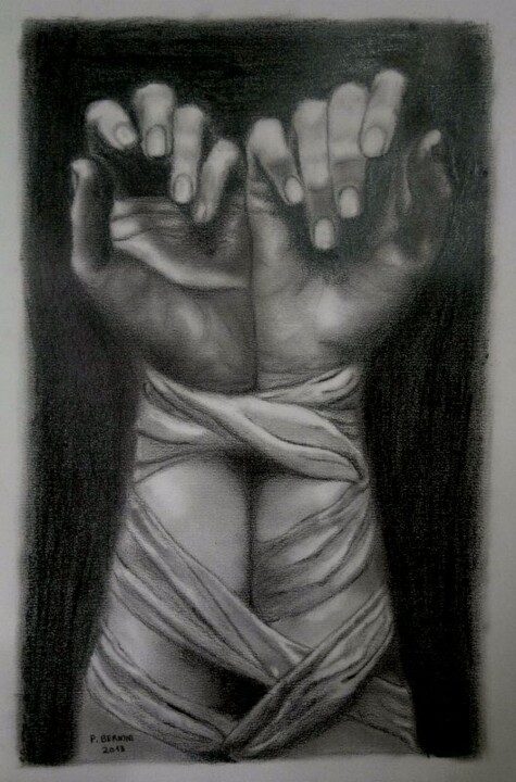 Tekening getiteld "Las manos de Jenifer" door Pablo Bernini, Origineel Kunstwerk, Anders