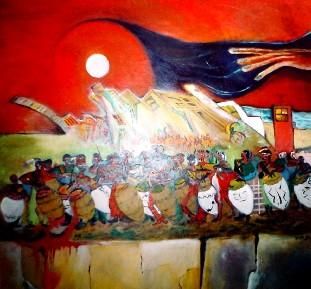 Painting titled "Candombe 7" by Pablo Cetrulo, Original Artwork, Oil