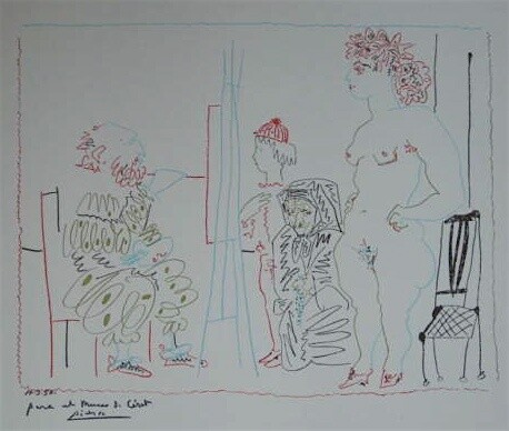 Gravures & estampes intitulée "Picasso - L'odalisq…" par Pablo Picasso, Œuvre d'art originale