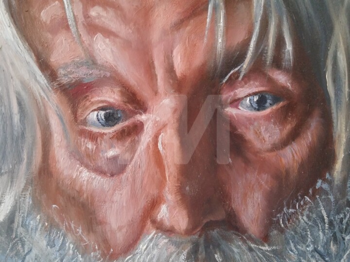 Painting titled "El viejo" by Pablo Rebella, Original Artwork, Oil