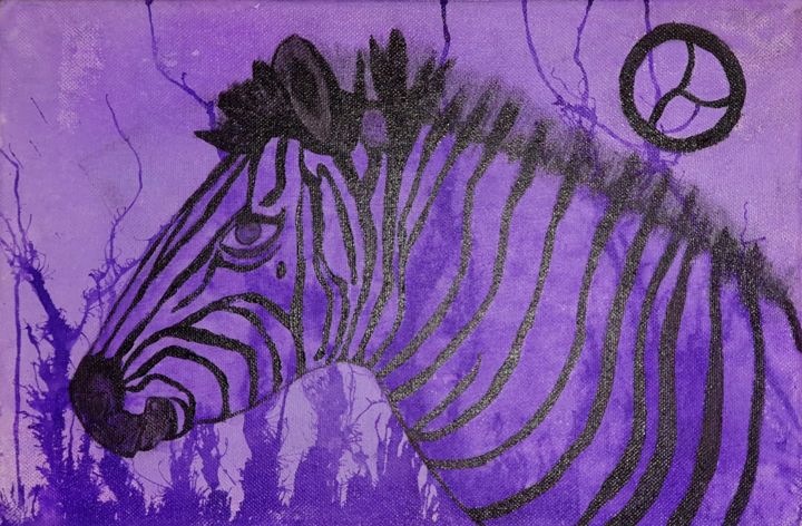 Картина под названием "Krepuscular Zebra" - Pablo Toledo, Подлинное произведение искусства, Акрил