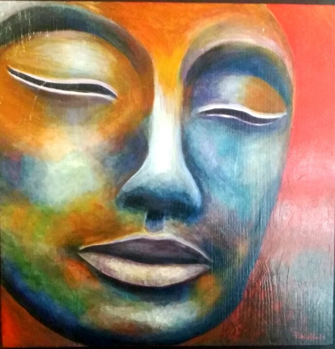 Painting titled "Budha_1" by Pablo Ruiz, Original Artwork, Acrylic