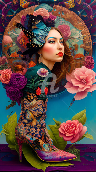 Arte digitale intitolato "Mujer X" da Paco Fuente, Opera d'arte originale, Fotomontaggio