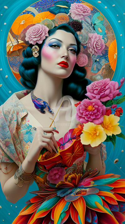 Digitale Kunst getiteld "Mujer XIII" door Paco Fuente, Origineel Kunstwerk, Foto Montage