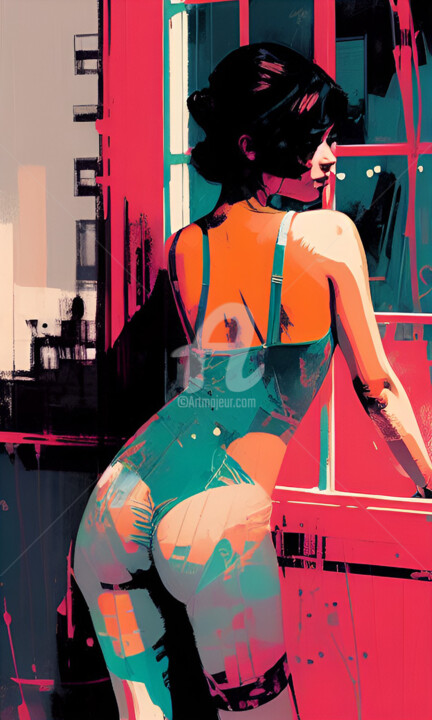 Digitale Kunst mit dem Titel "Mujer 24" von Paco Fuente, Original-Kunstwerk, Fotomontage