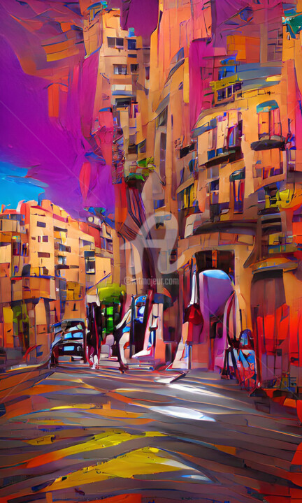 Arte digital titulada "Una calle LXXV" por Paco Fuente, Obra de arte original, Foto-montaje