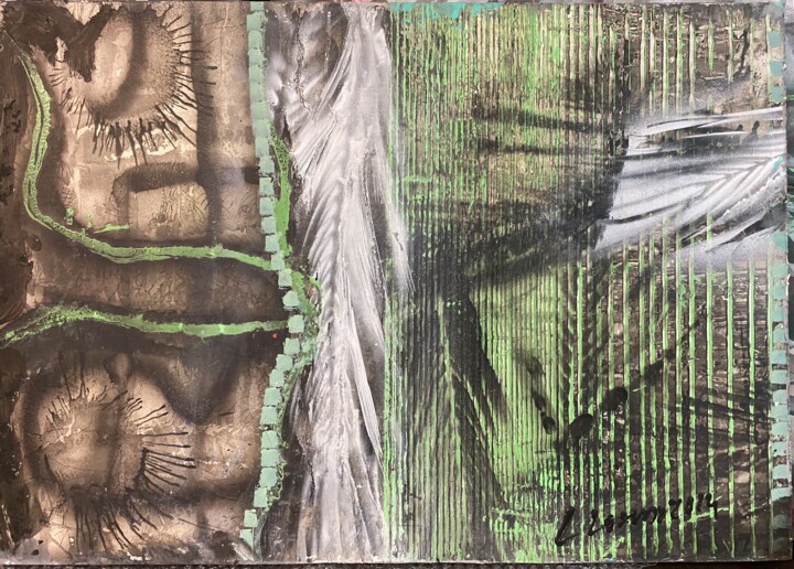 Pittura intitolato "Abstracción 2014 Re…" da Paco Llorens, Opera d'arte originale, Acrilico Montato su Pannello di legno