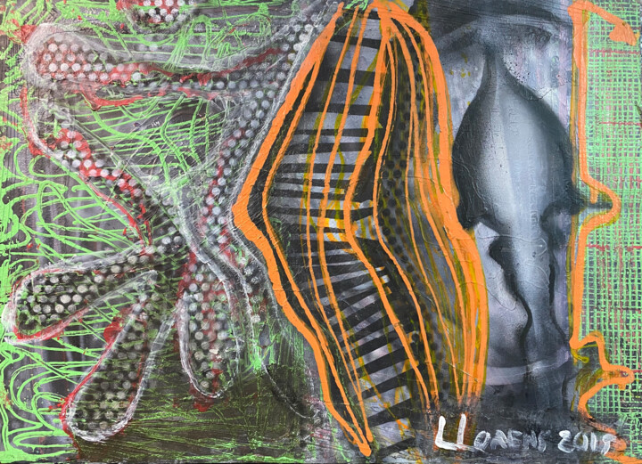 Pintura titulada "Abstracción 2015 Re…" por Paco Llorens, Obra de arte original, Acrílico Montado en Panel de madera