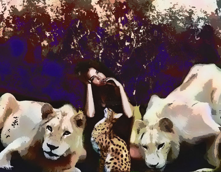 Arts numériques intitulée "Colores de leones" par Paco, Œuvre d'art originale