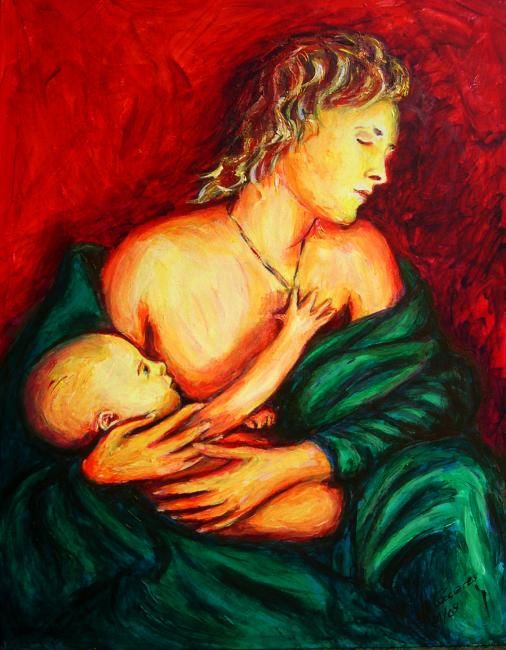 Pittura intitolato "madre o Madona" da Pacodecaceres, Opera d'arte originale