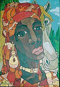 Painting titled "AFRICANA" by Paco Melendez, Original Artwork