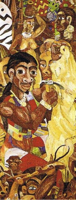 Malerei mit dem Titel "Tallador africano" von Paco Melendez, Original-Kunstwerk