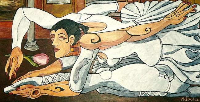 Painting titled "Bailarina" by Paco Melendez, Original Artwork
