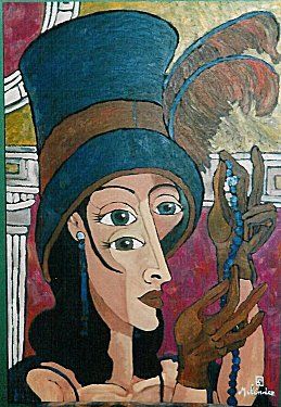 Painting titled "MUJER CON SOMBRERO" by Paco Melendez, Original Artwork
