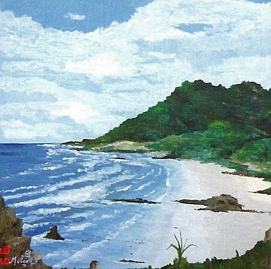 Painting titled "Playa Tropical" by Paco Melendez, Original Artwork