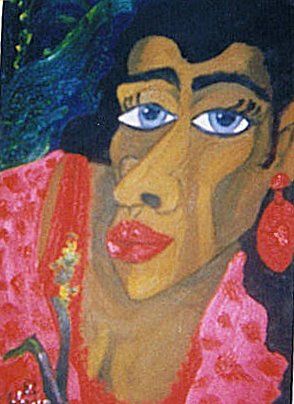 Painting titled "Cara hawahana" by Paco Melendez, Original Artwork