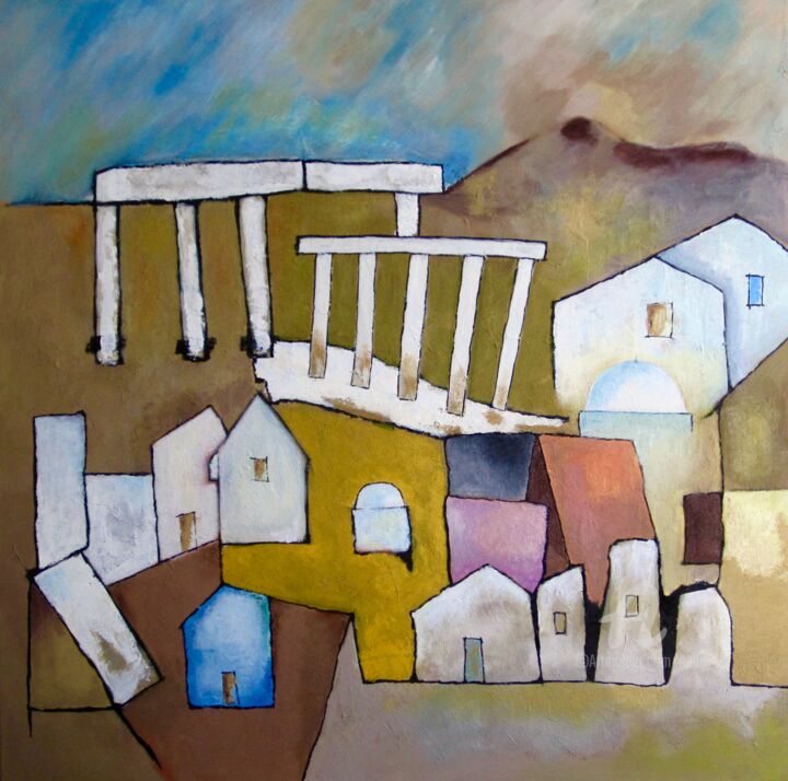 Painting titled "Thessalonique" by Paddy, Original Artwork, Acrylic