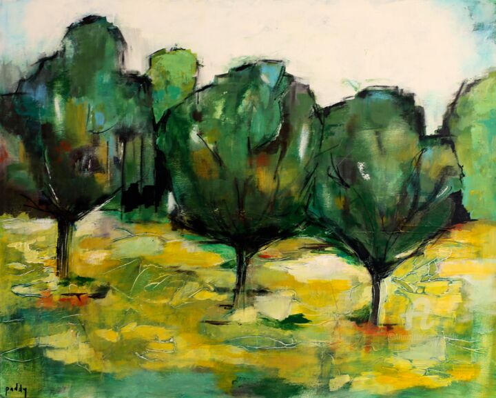 Peinture intitulée "L'arbre qui cache l…" par Paddy, Œuvre d'art originale, Acrylique