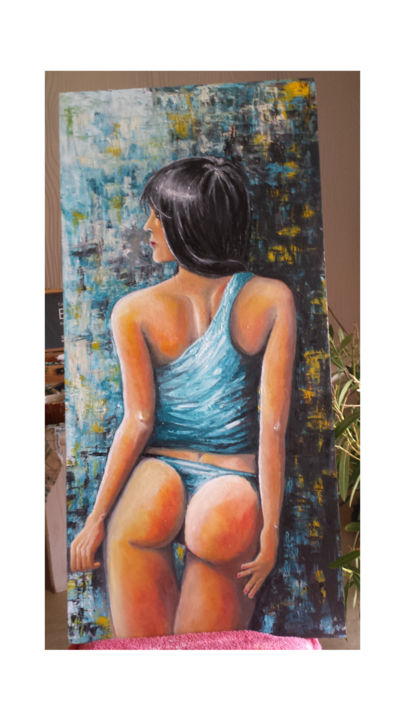 Peinture intitulée "nu sexy "la paire"" par Bérénice P., Œuvre d'art originale, Huile