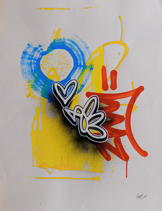 Dessin intitulée "Saturation de Piaf…" par Paf Le Piaf, Œuvre d'art originale, Acrylique
