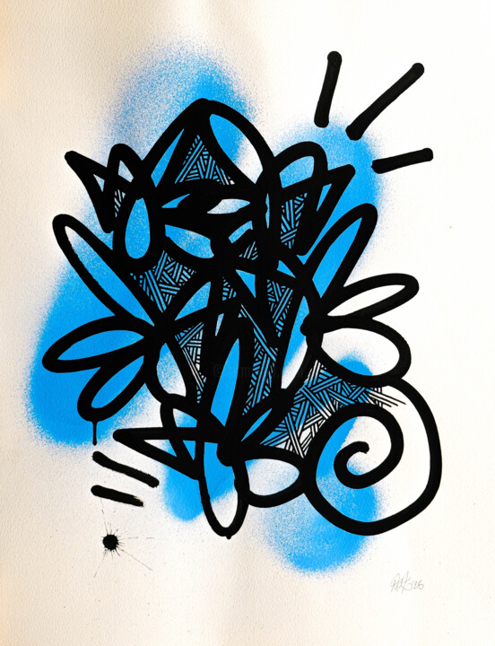 "Primaire de Piaf Bl…" başlıklı Tablo Paf Le Piaf tarafından, Orijinal sanat, Işaretleyici