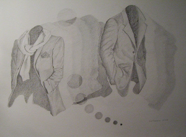 Drawing titled "Paseo" by Carlos Pagani, Original Artwork, Pencil