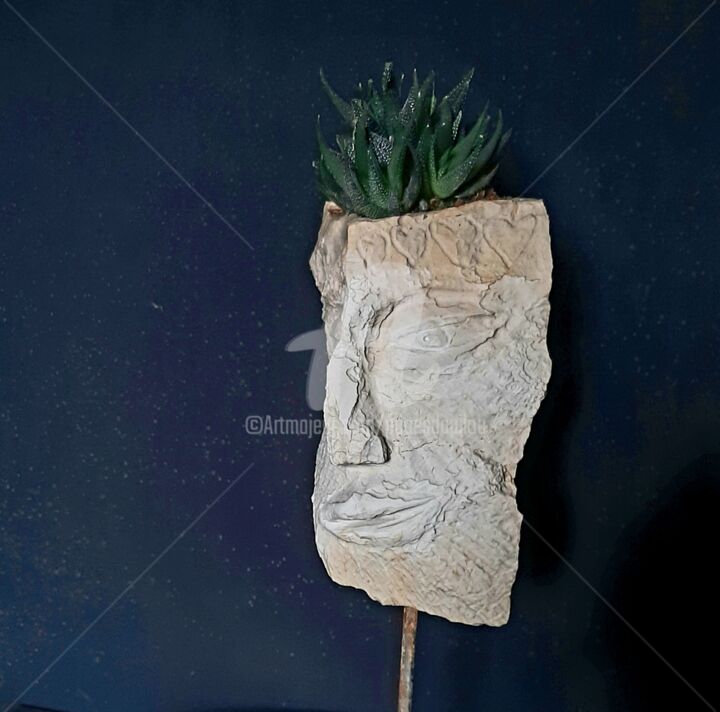 Sculpture titled ""ANTHRO-POT  B"" by Pagès Du Pilou, Original Artwork, Stone