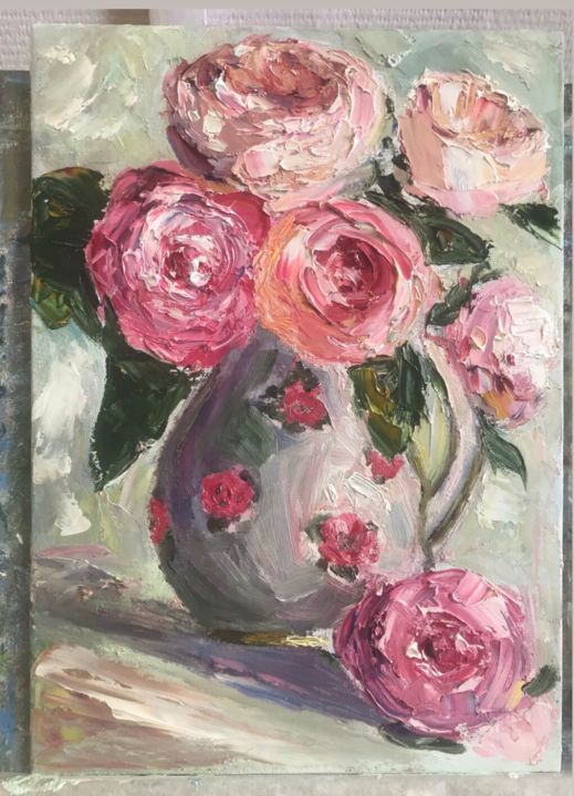 Pittura intitolato "Summer Flowers" da Zhar Pti, Opera d'arte originale, Olio
