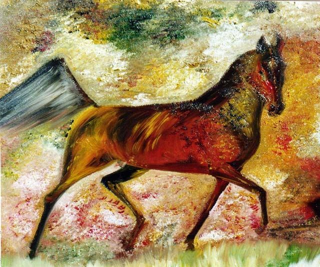 Peinture intitulée "chevaux" par Catherine Simon, Œuvre d'art originale