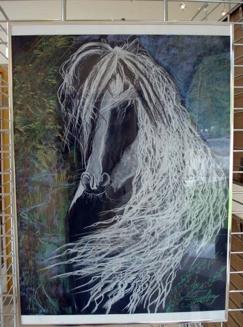 Painting titled "chevaux" by Catherine Simon, Original Artwork